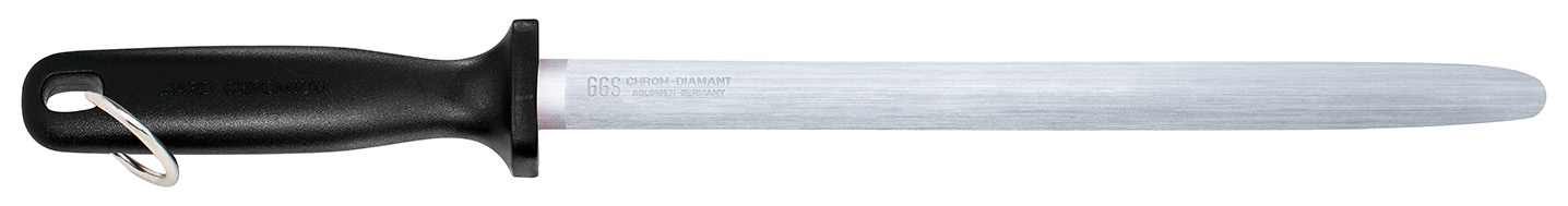 Wetzstahl 10" oval Vierkanntgriff schwarz